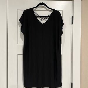 Black Midi Dress with back accent